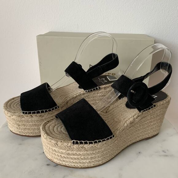 NWT Marc Fisher Rex Suede Sandals Black 9.5 - Picture 4 of 11